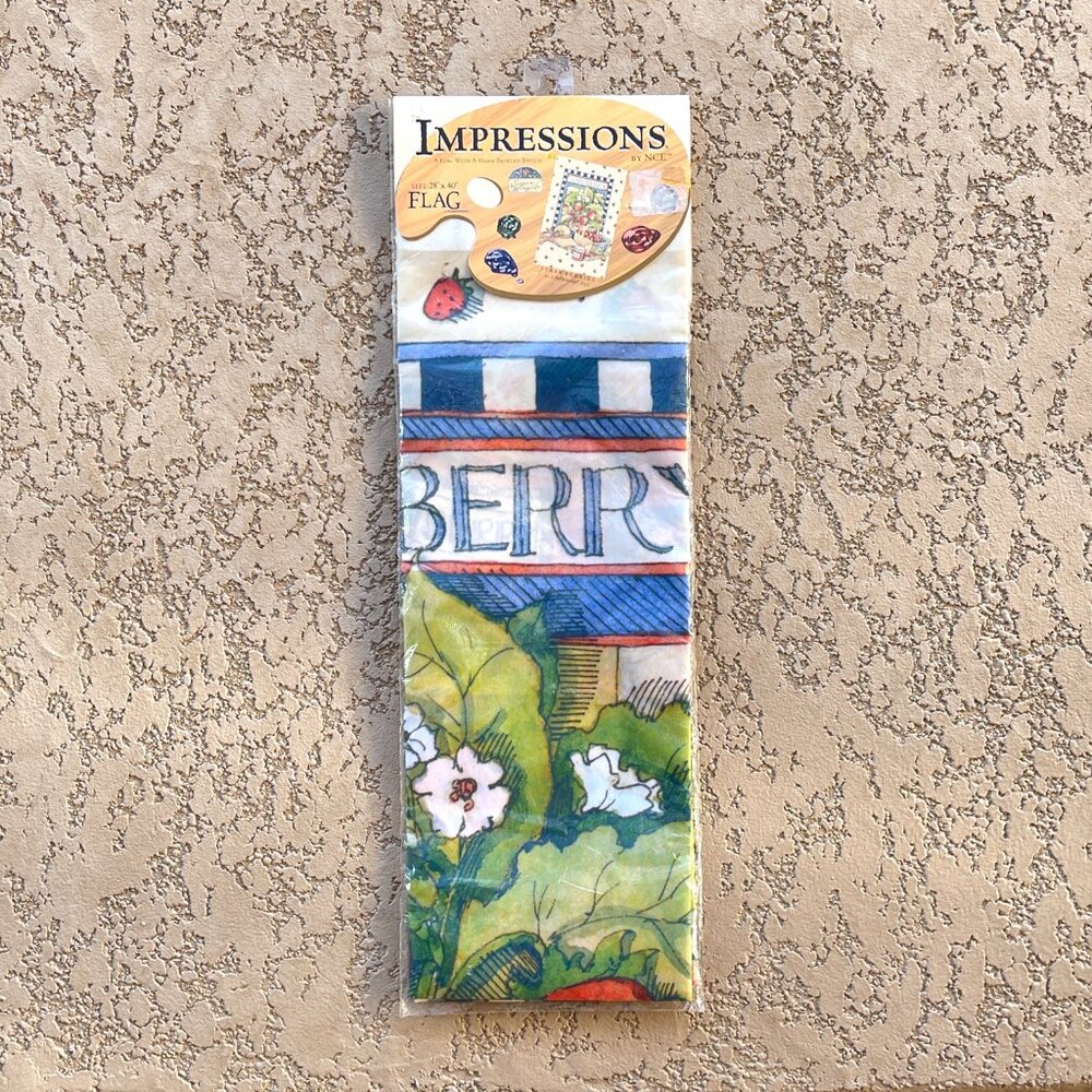 New Impressions Large Yard Garden Flag Strawberries NWT